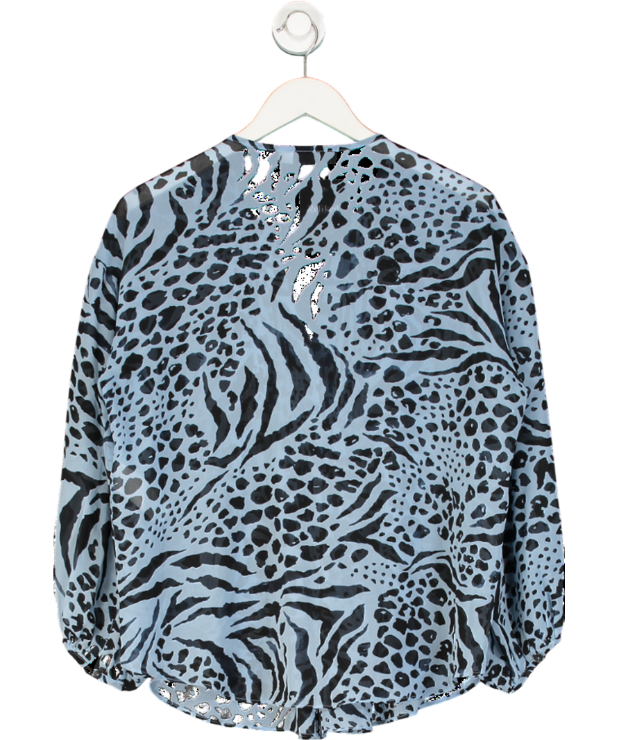 Mint Velvet Blue Animal Print Blouse UK M