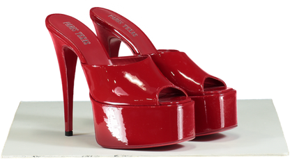 Paris Texas Red Patent Leather Platform Mules UK 4 EU 37