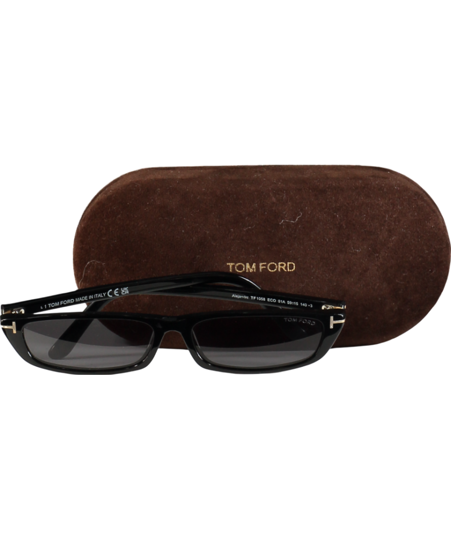 Tom Ford Black Alejandro Sunglasses in case