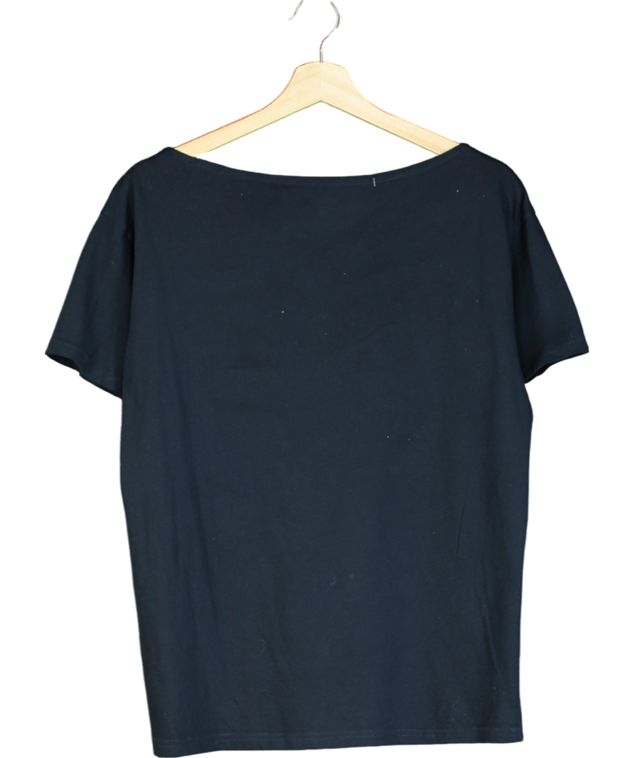 Hollister Blue Oversized Off-the-shoulder Nyc Graphic Tee UK XS