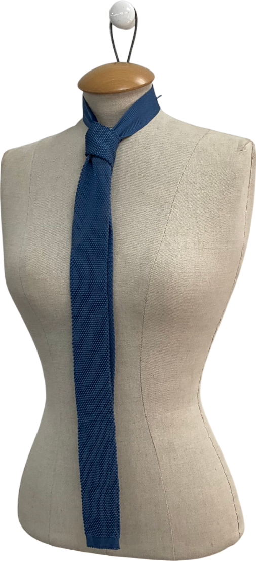 Burberry Blue Knitted Silk Tie One Size