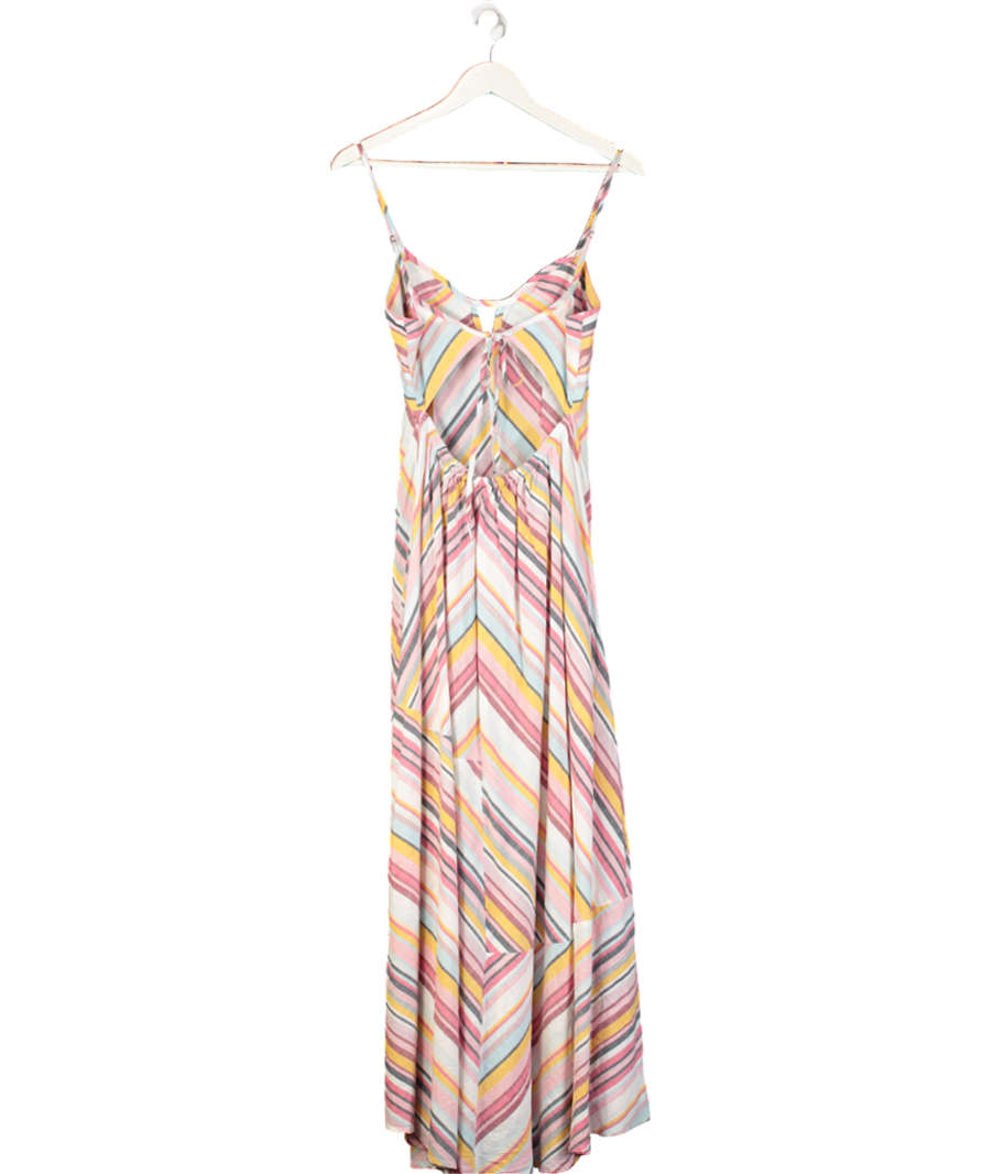 Anthropologie Pink Striped Maxi Dress UK L