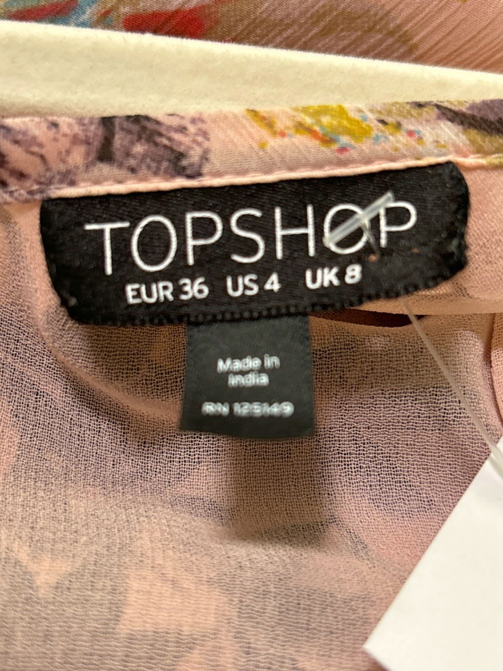 Topshop Pink Floral Print Cold Shoulder Midi Dress UK 8