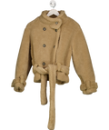 ASOS Beige Petite Borg Cropped Trench Coat In Oatmeal UK S