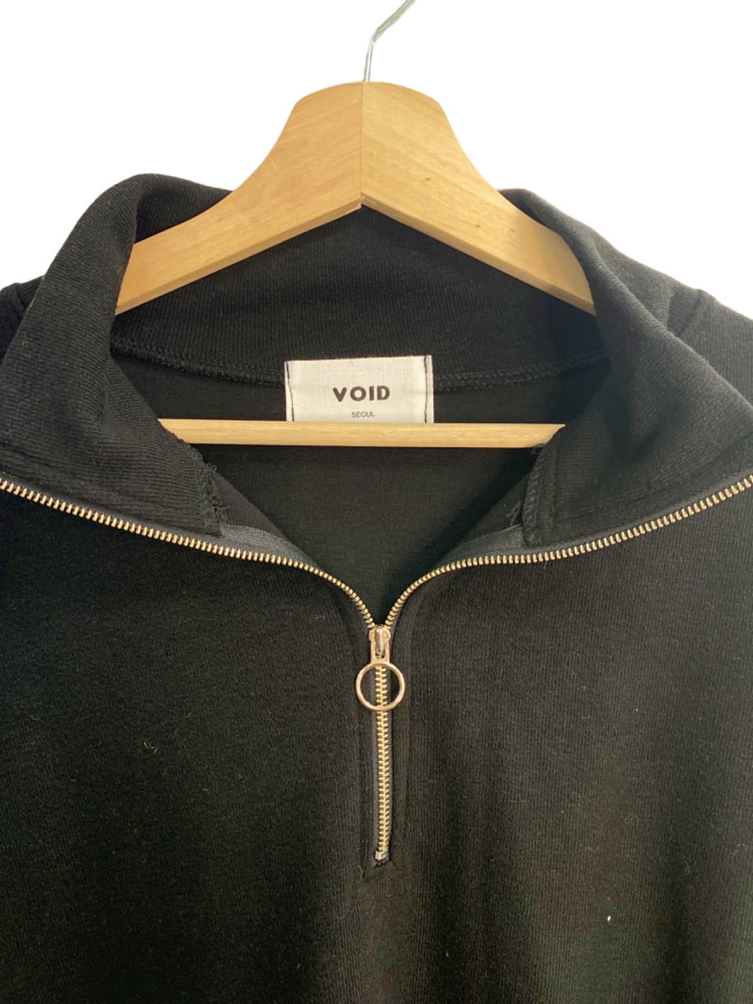 VOID Black Half-Zip Sweatshirt UK M
