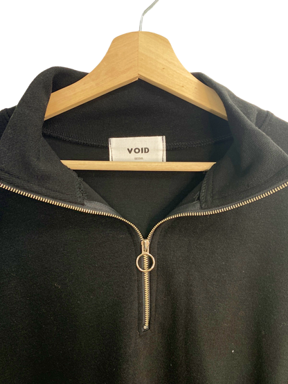 VOID Black Half-Zip Sweatshirt UK M