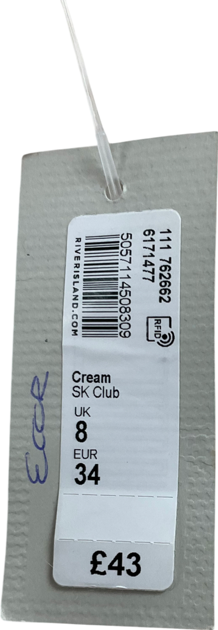 River Island Cream Diamanté Shoulder Detail Jumper UK 8