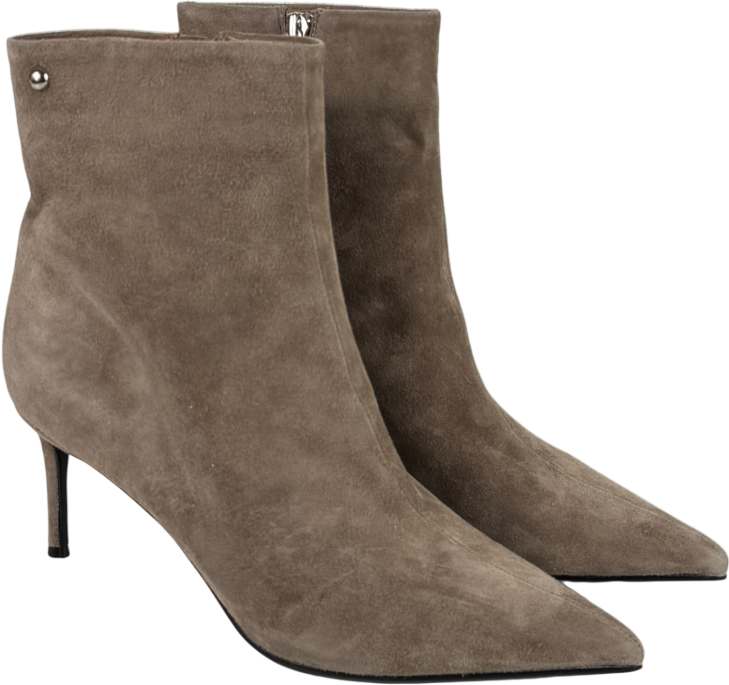 DANIEL Swift Mink Beige Suede Mid Heel Ankle Boots UK 6 EU 39