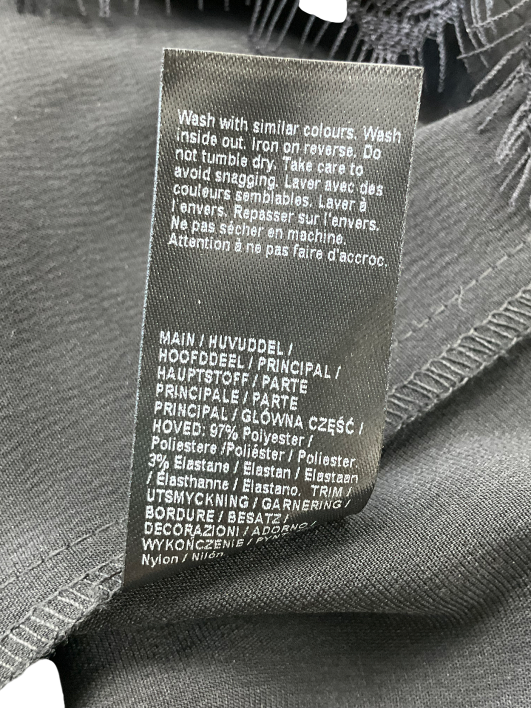 River Island Black Lace Trimmed Mini Skirt UK 8