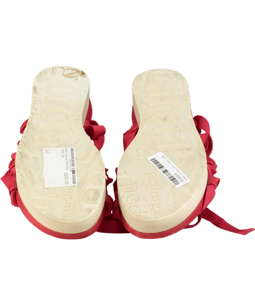 Pedro Garcia X Temperley Red Laced Up Summer Flat Sandals UK 5 EU 38 👠