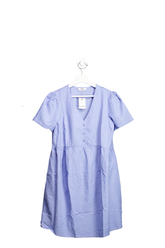 SimplyBe Blue Short Sleeve Button Mini Dress UK 10