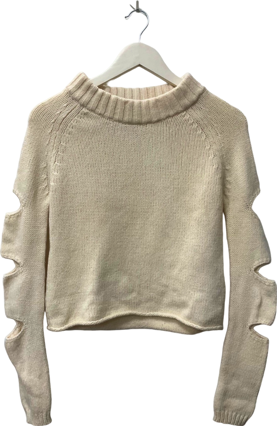 Karen Millen Cream Cut-Out Sleeve Jumper XS