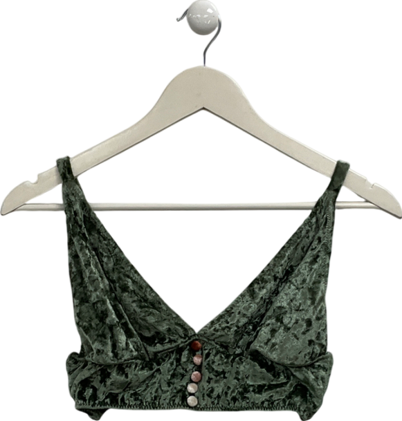 ASOS Heidi Green Velvet Triangle Bra UK 34FF