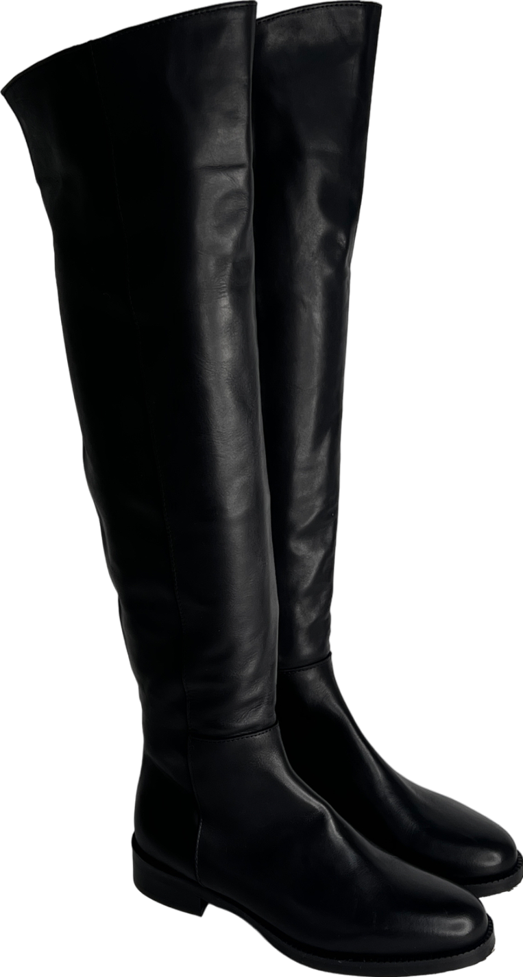 Daniel Giselle Black Leather Over The Knee Boots UK 5 EU 38 👠