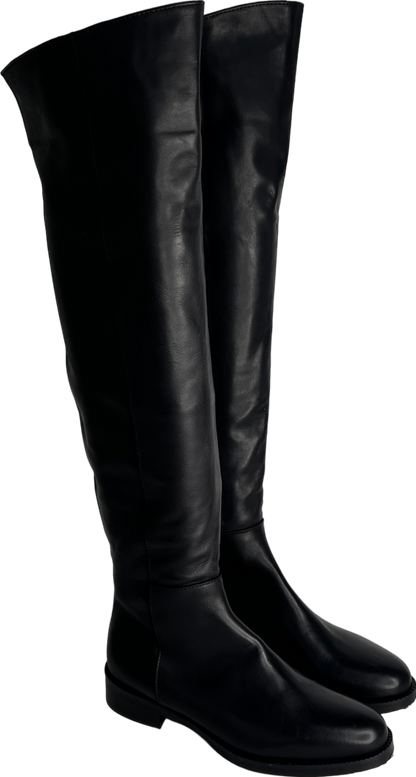 Daniel Giselle Black Leather Over The Knee Boots UK 5 EU 38 👠