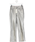 Never Fully Dressed Metallic Gunmental Vegan Leather Trousers UK 6