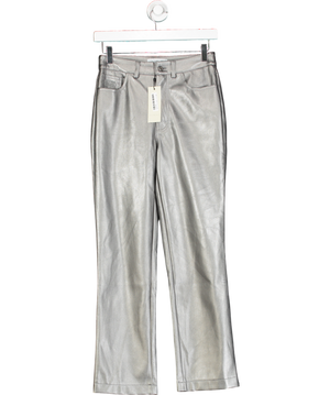 Never Fully Dressed Metallic Gunmental Vegan Leather Trousers UK 6