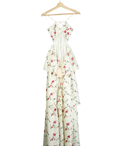 ALB Anne Louise White Ivory Rose Dress UK 8