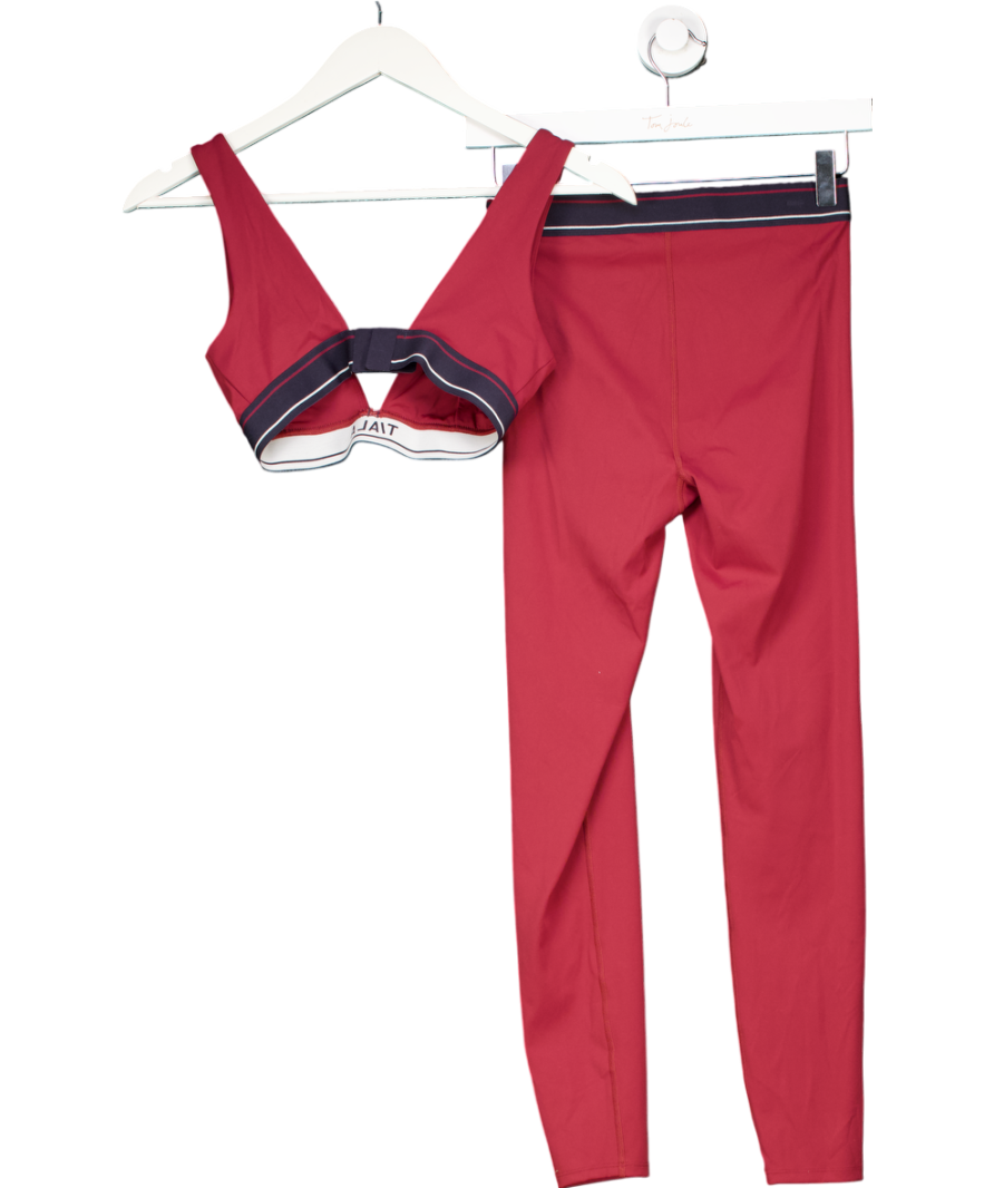 T/ala 2-piece Red V-neck Sports Bra And Seamless Leggings UK XS/S