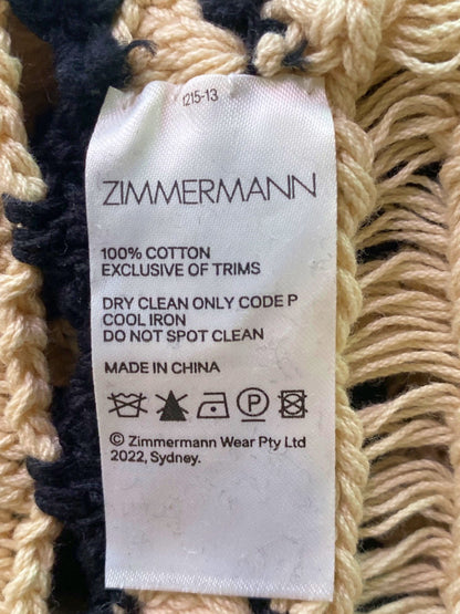 Zimmermann Black/Cream Anneke Crochet Halter Tank UK 8