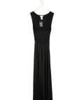 Celine Black Ruched Maxi Dress UK 10