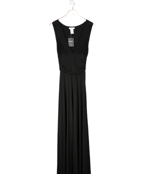 Celine Black Ruched Maxi Dress UK 10