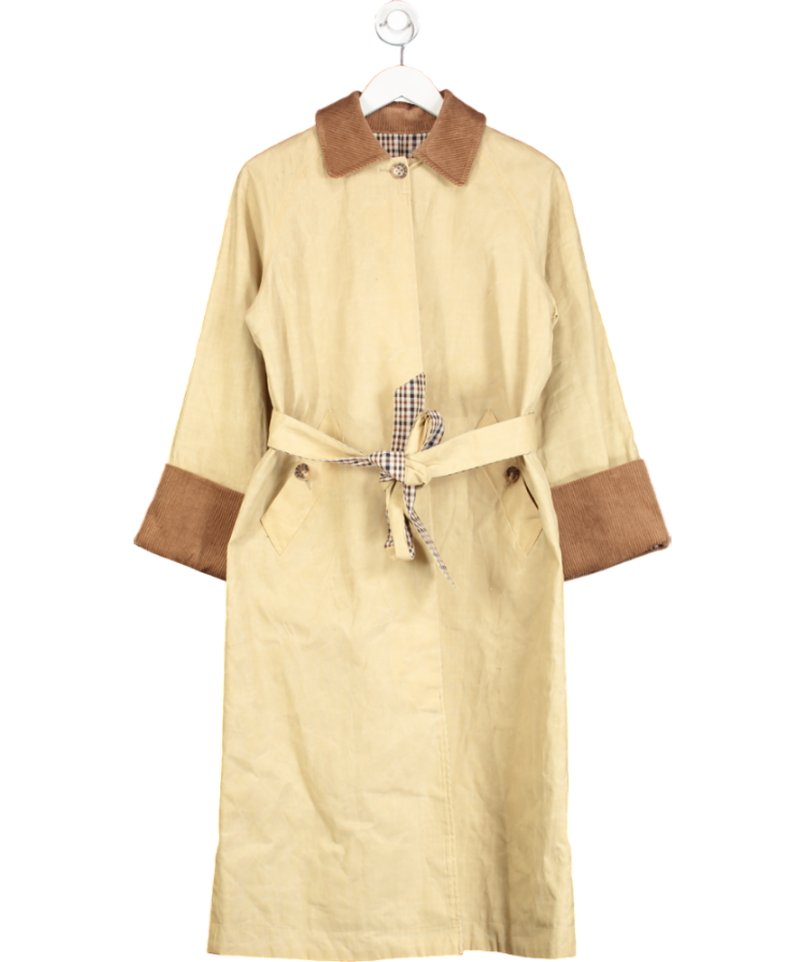 Aligne Beige Barnaby Reversible Check Trench Coat UK S