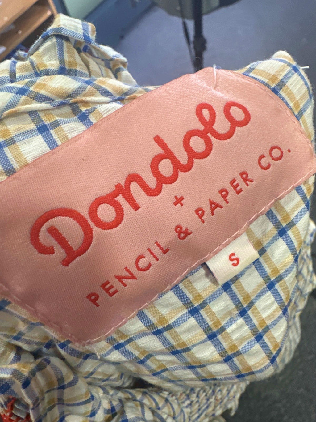 Dondolo Blue/White Checked Dress UK S