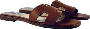 STEVE MADDEN Cognac Brown Leather Haydn "h" Sandals Us7.5 UK 5.5 EU 38.5