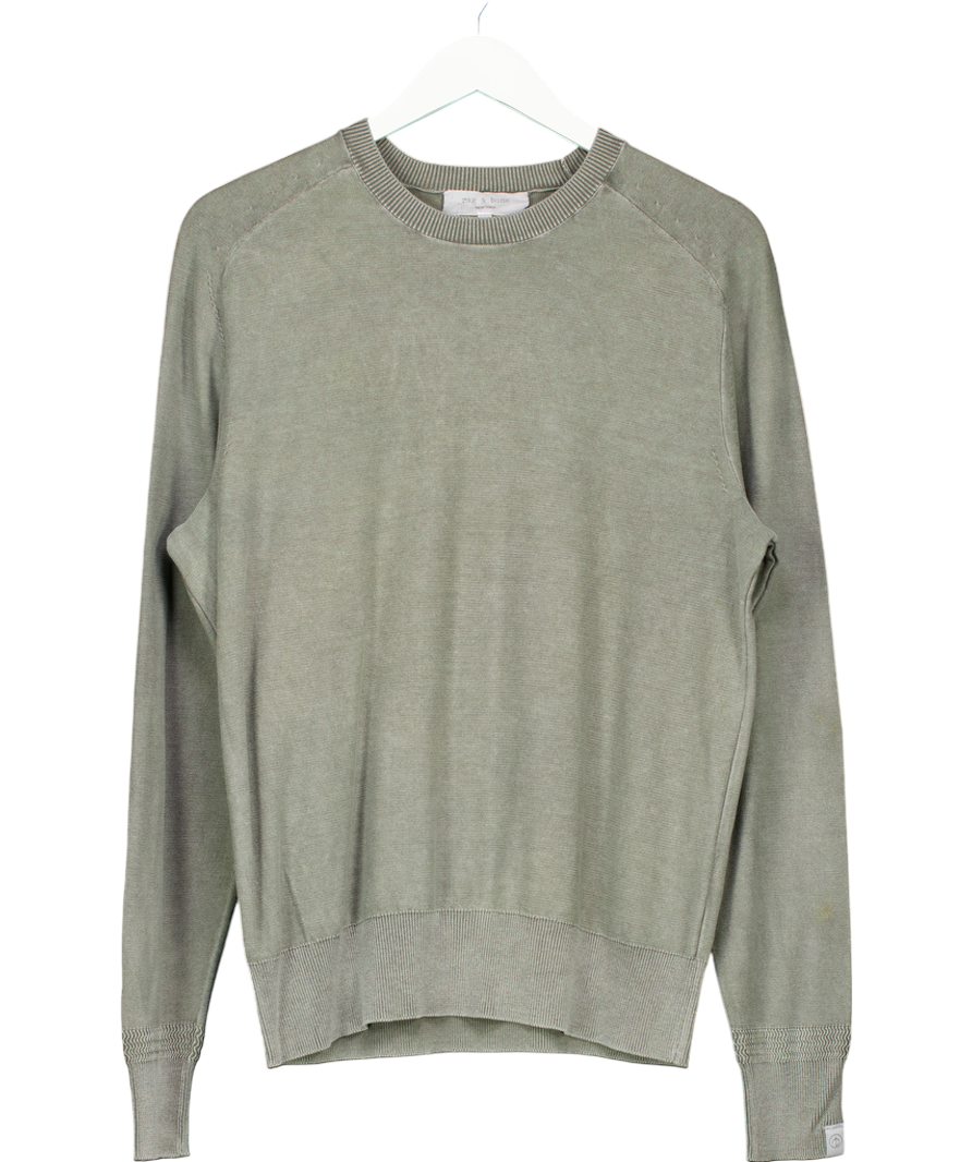 Rag & Bone Green Downing Relaxed Fit Cashmere Sweater UK M