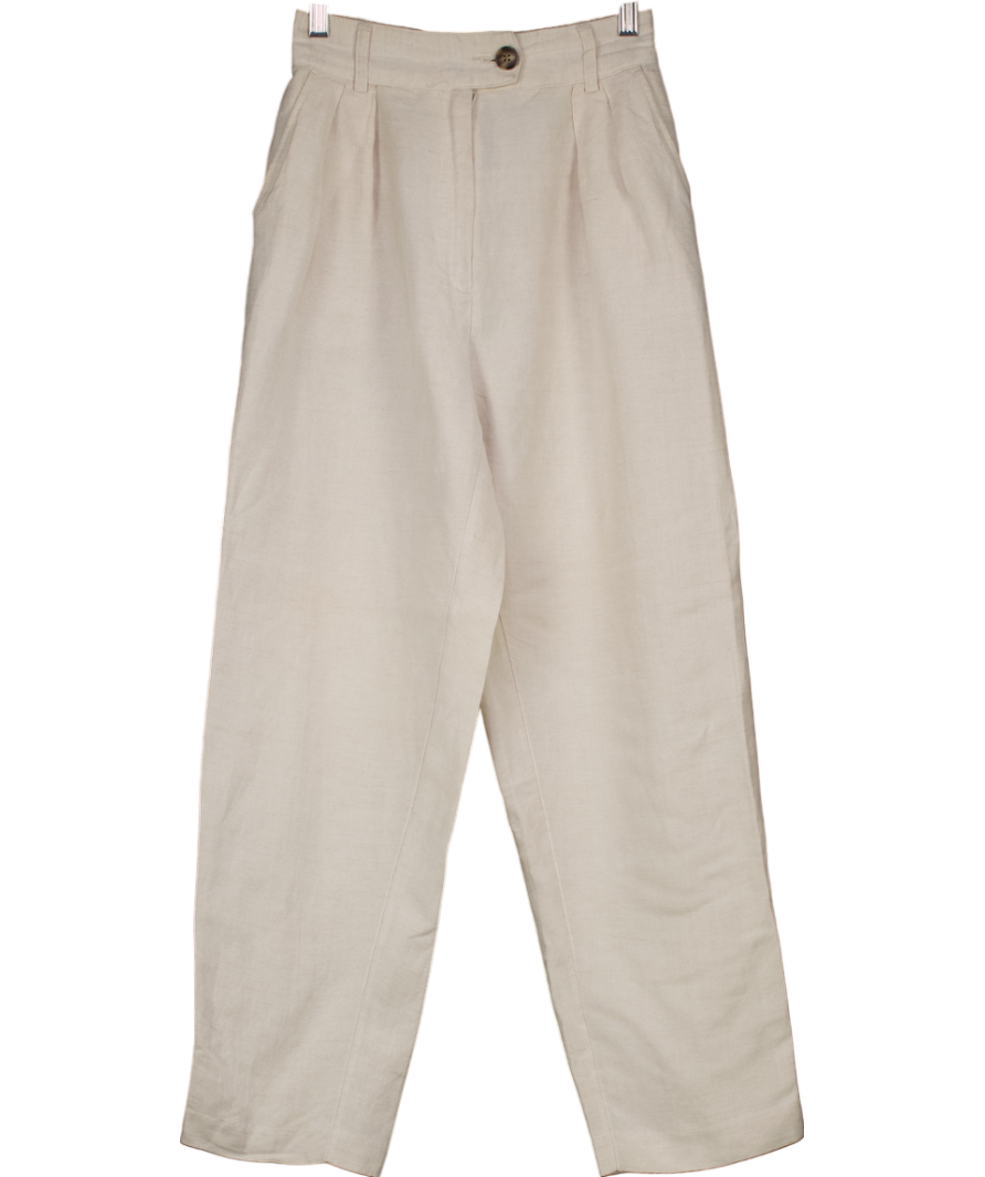 H&M Beige Linen Blend Pants UK 6