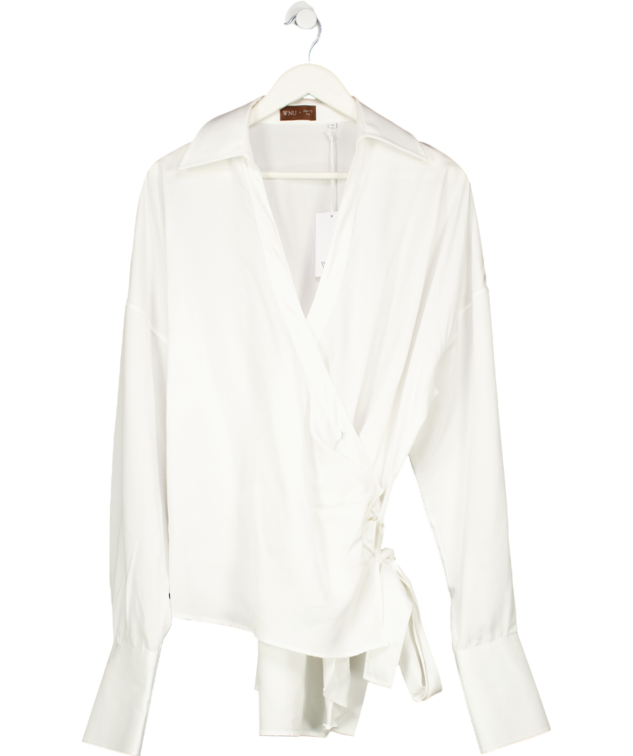 WNU White Off-white X Felicity Kay Wrap Shirt UK M