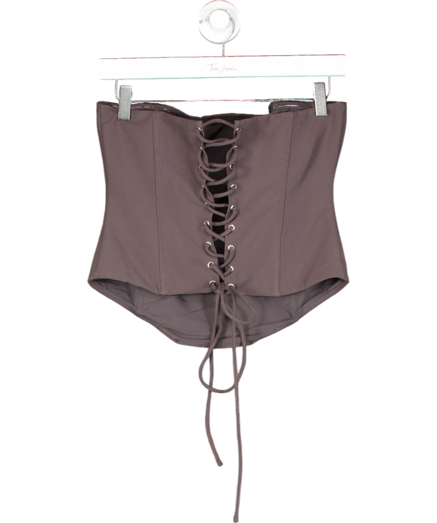 White Fox Grey Let It Go Strapless Bustier Slate UK L