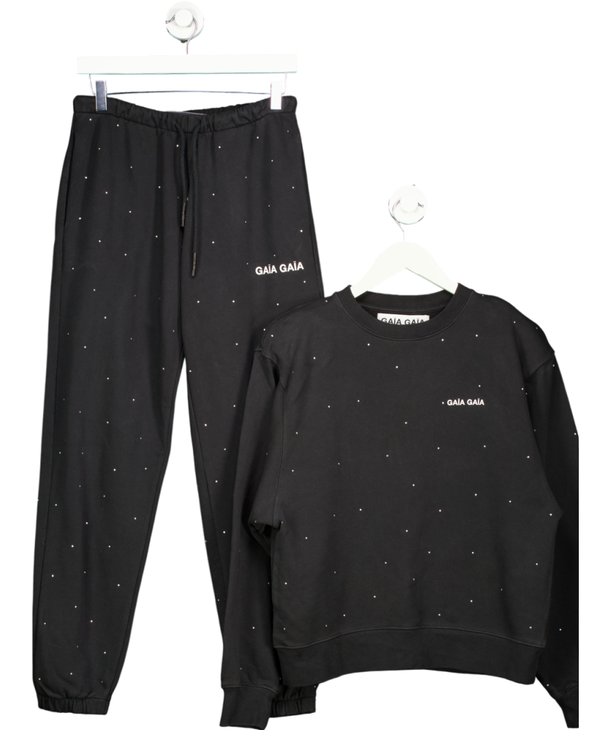 Gaia Gaia Black Enyo Rhinestone Sweatshirt And Calypso Trousers UK S