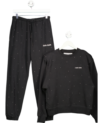 Gaia Gaia Black Enyo Rhinestone Sweatshirt And Calypso Trousers UK S