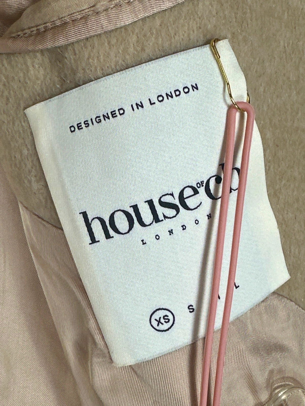 House of CB Beige Carter White Pepper Coat XS