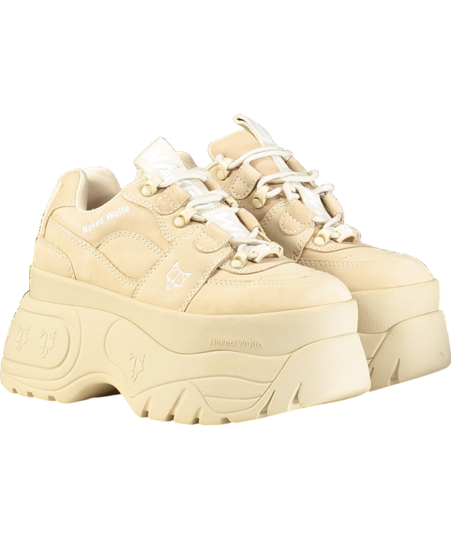 Naked Wolfe Beige Sinner Low-top 70mm Sneakers UK 4 EU 37 👠