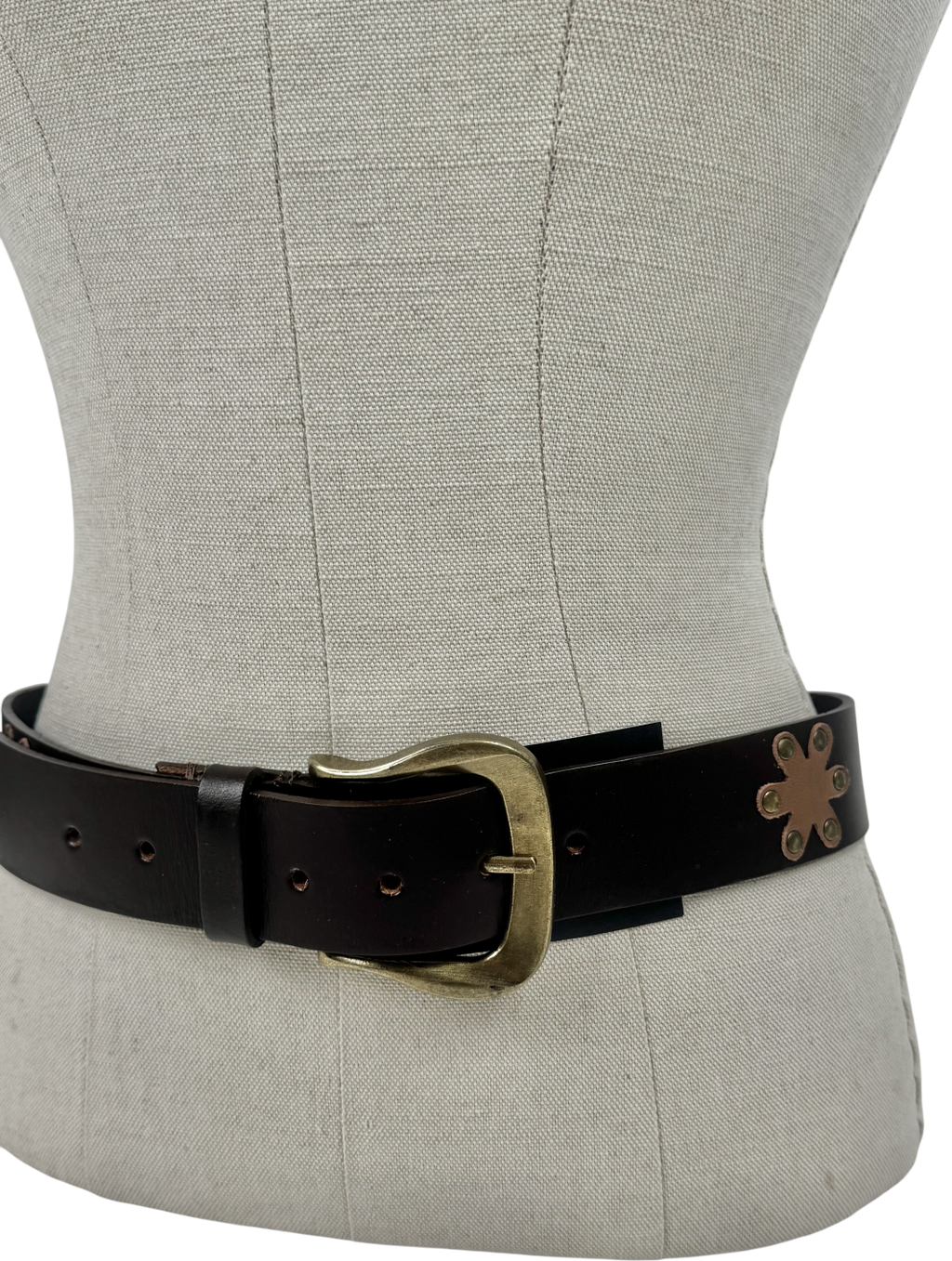 Free People Brown Sonny Studded Belt UK XS/S