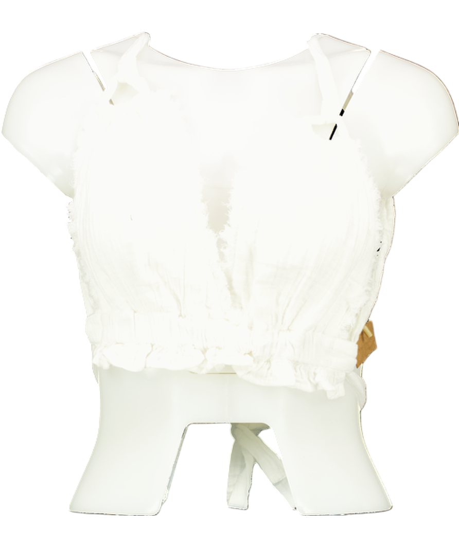 La Vie Bohemienne White Tie Up Bikini Style Top One Size