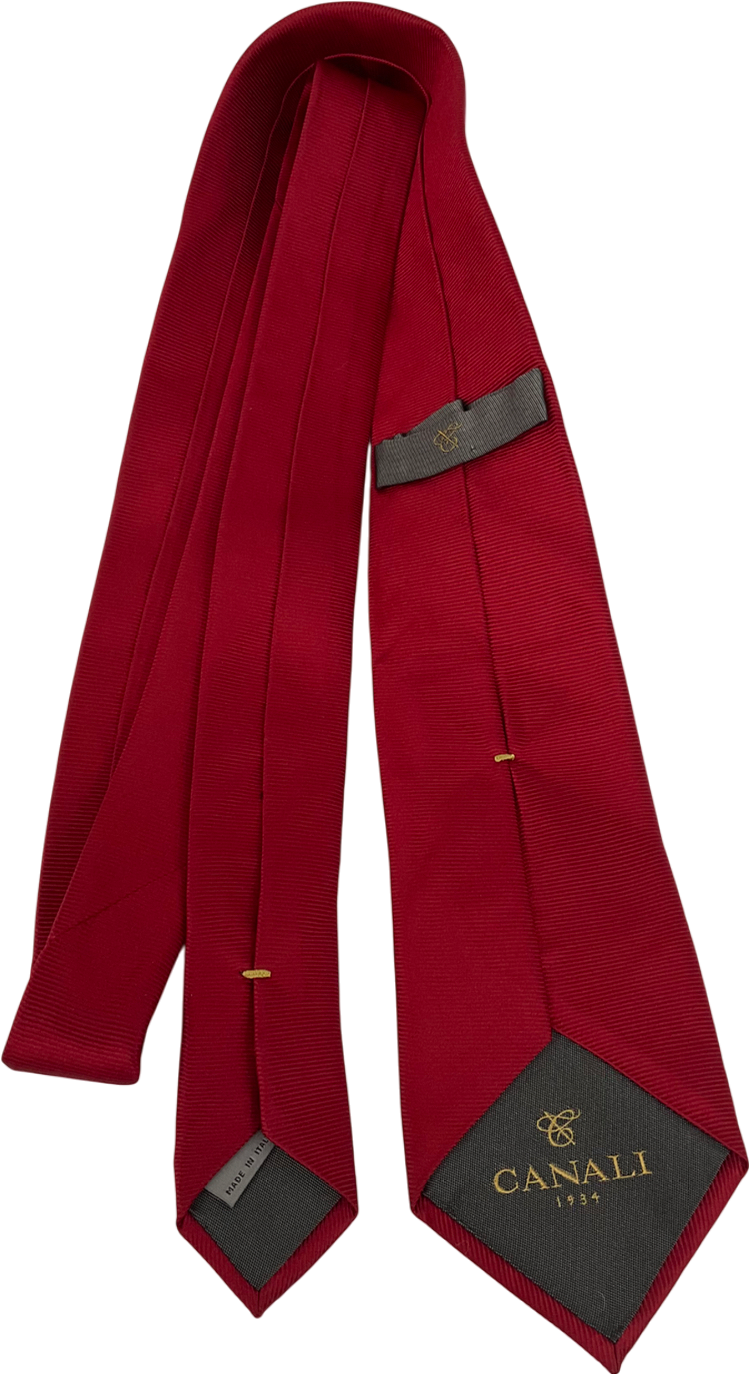 canali 100% Red 100% Silk Neck Tie