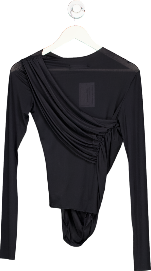 Jade Cropper Black Asymmetric Long Sleeve Top