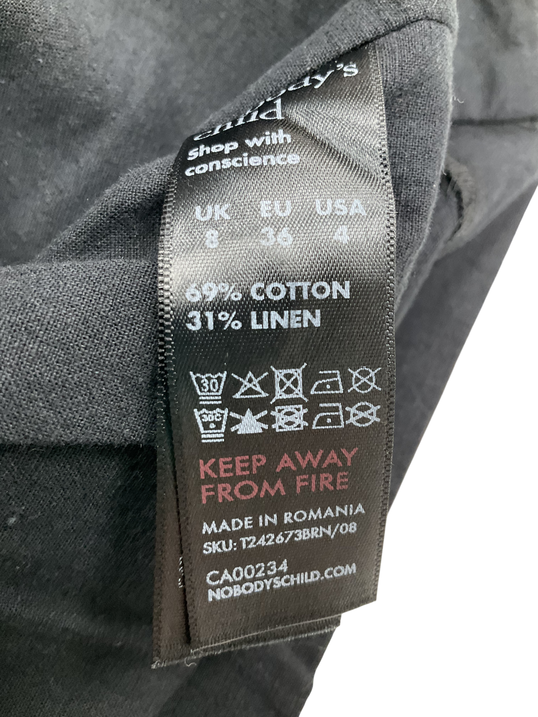 Nobody's Child Black Iinen-blend Longline Waistcoat UK 8