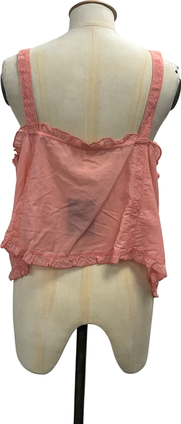 Free People Pink Sweet Sarah Relaxed Square Neck Top UK M