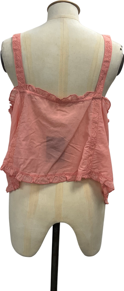 Free People Pink Sweet Sarah Relaxed Square Neck Top UK M