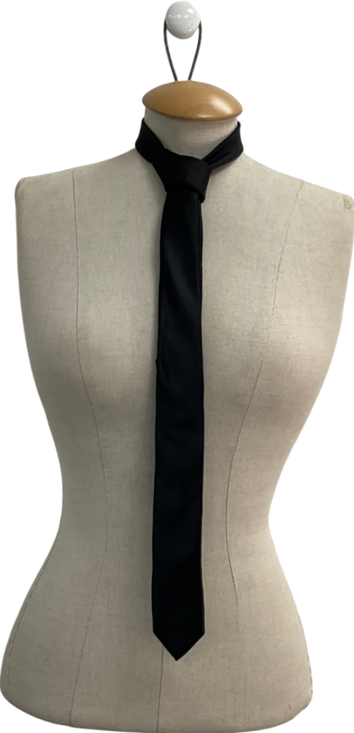 ZARA Black Slim Silk Tie One Size
