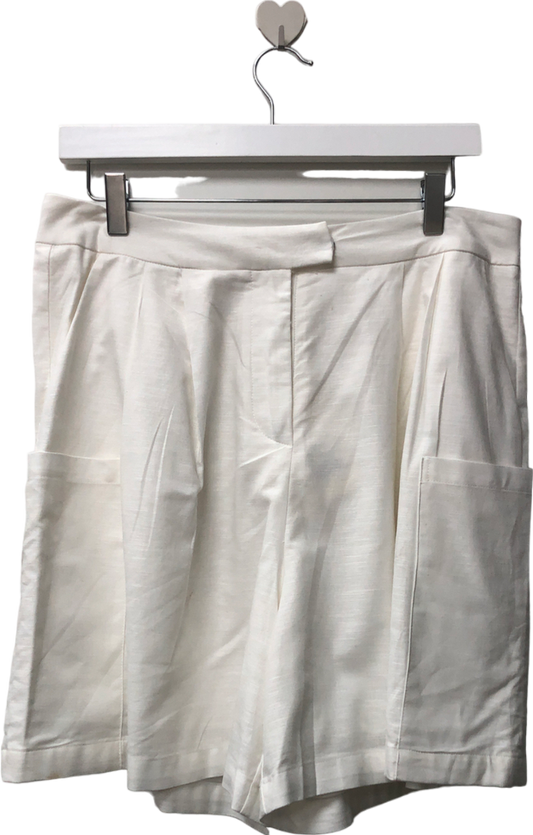 pepper mayo White Tiona Linen Shorts UK 12