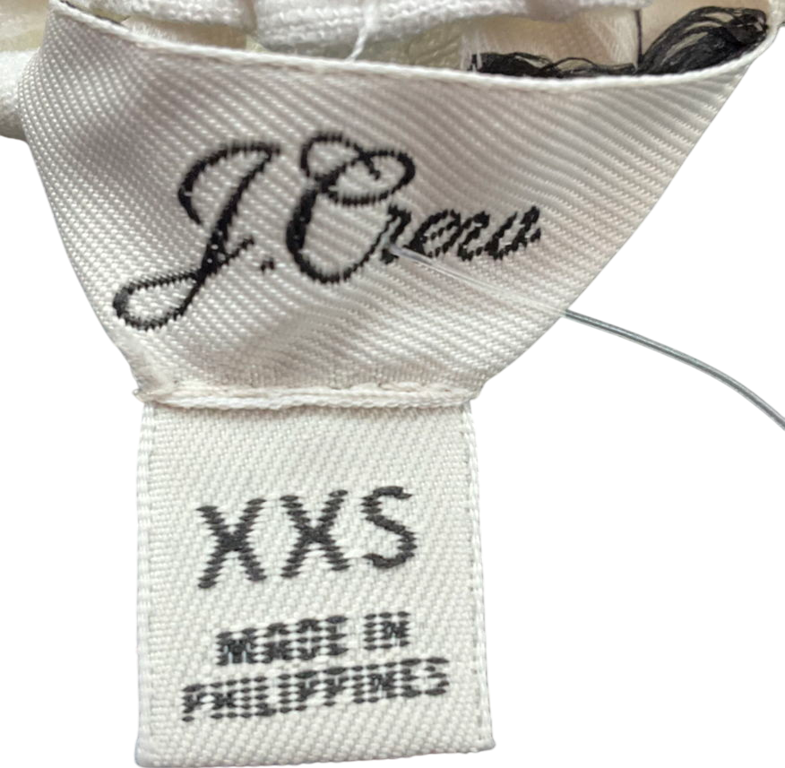 j,crew White Linen-cotton Drawstring Short UK XXS