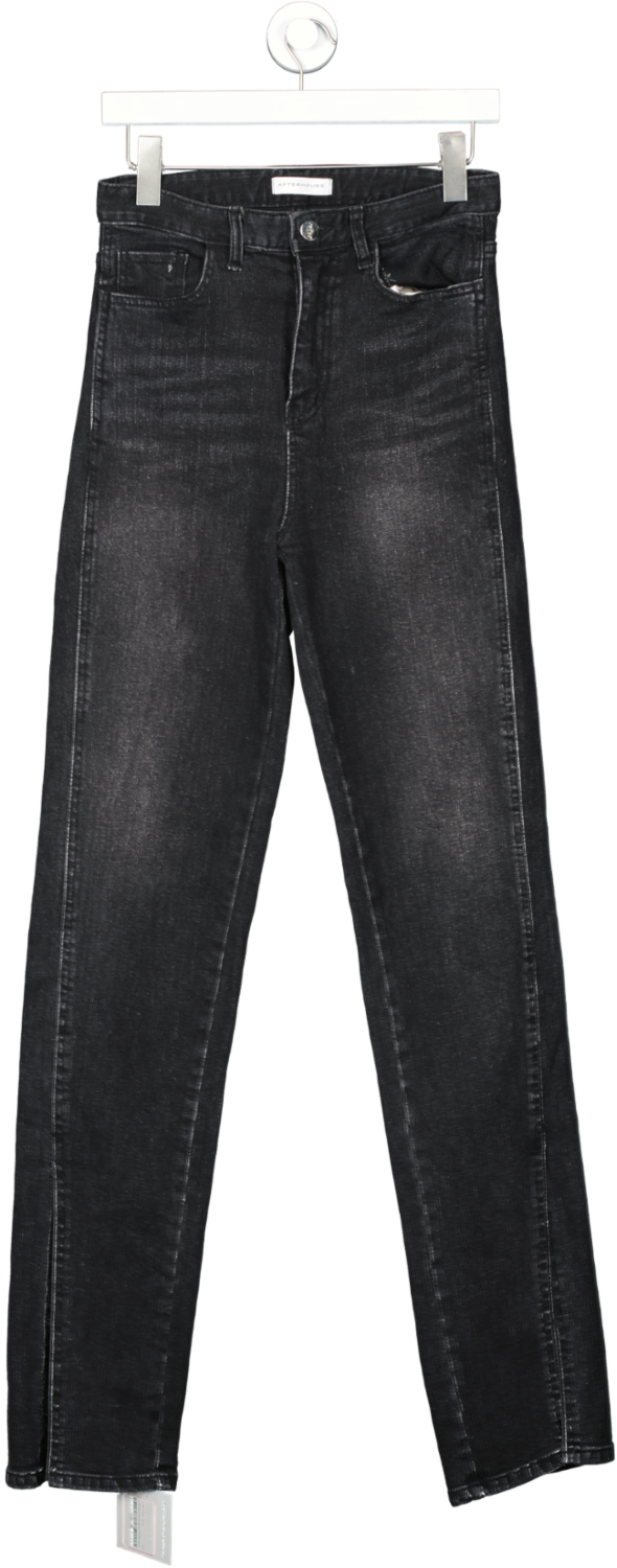afterhours Split Hem Washed Black Jeans UK S