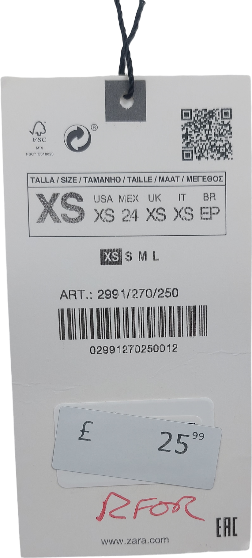 ZARA White Tie Front Linen Top UK XS