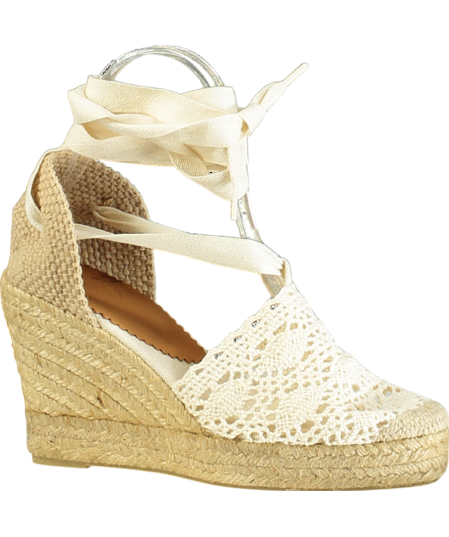 Penelope Chilvers Cream High Valenciana Lace Espadrille UK 3 EU 36 👠